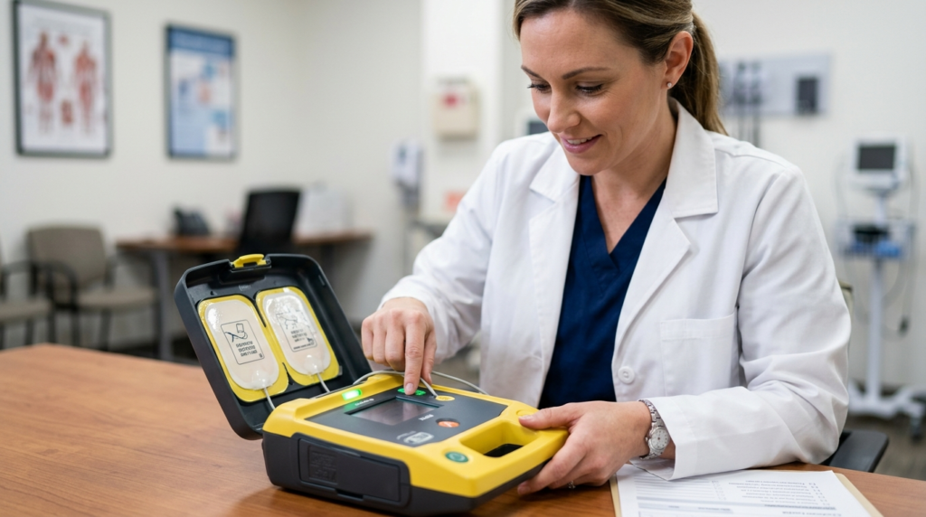 Close-up of a trained wellness professional in white medical