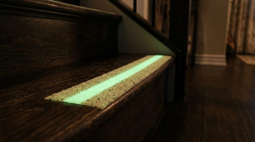 Close-up detailed product shot of self-adhesive glow-in-the-