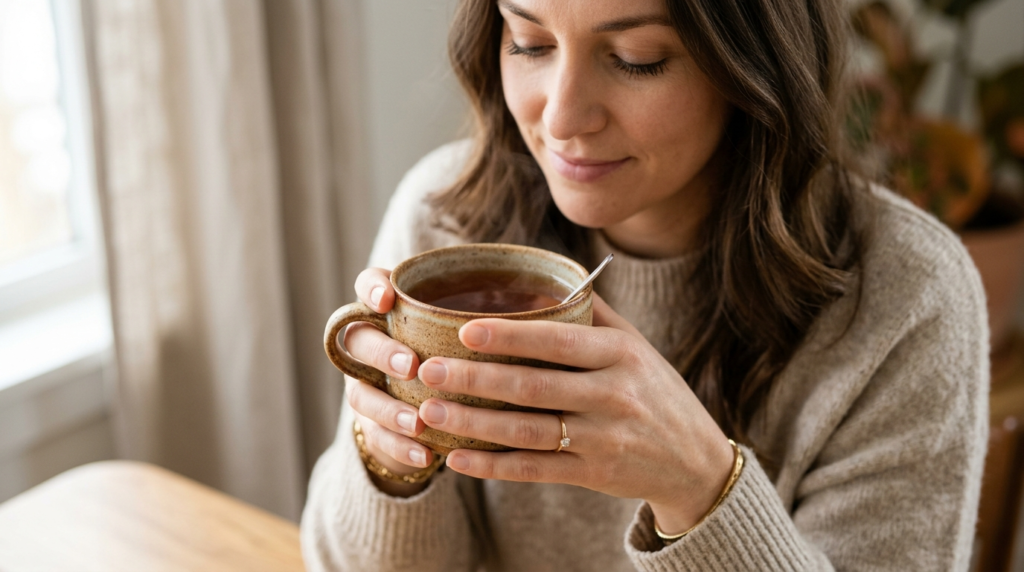 Close-up photorealistic image of a womans hands holding a w