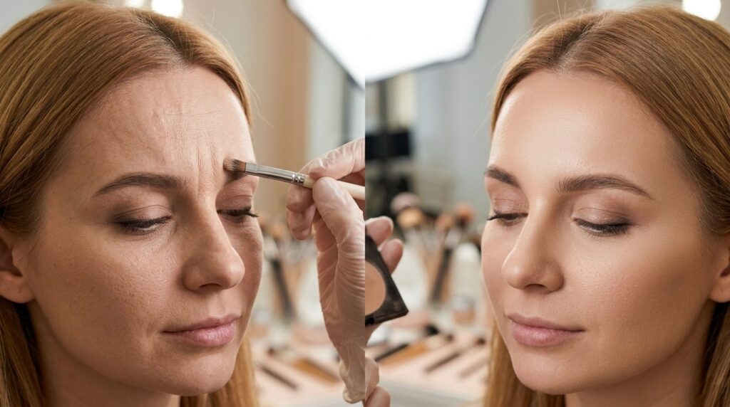 Professional makeup application photograph, beauty artist de